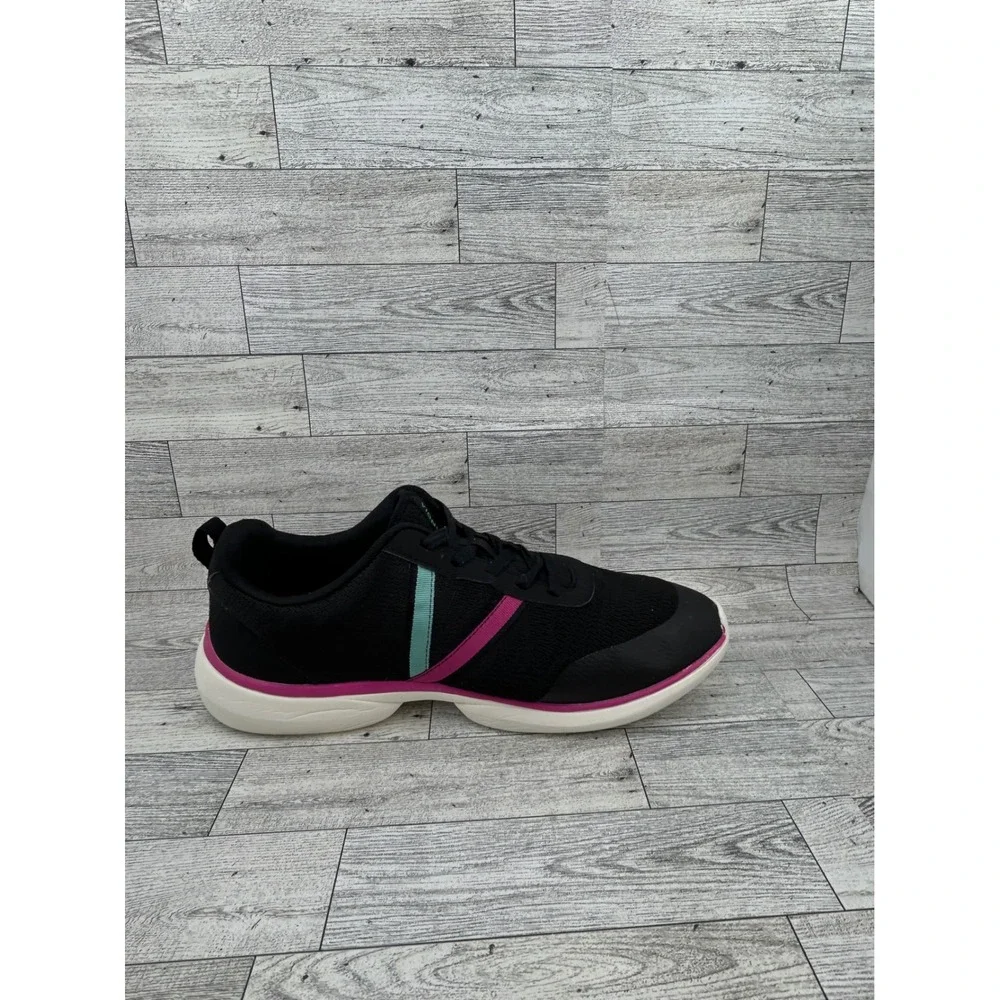Vionic Jolisa Women Walking Shoes Black Pink Teal Mesh Lace Up Sneakers Size 12